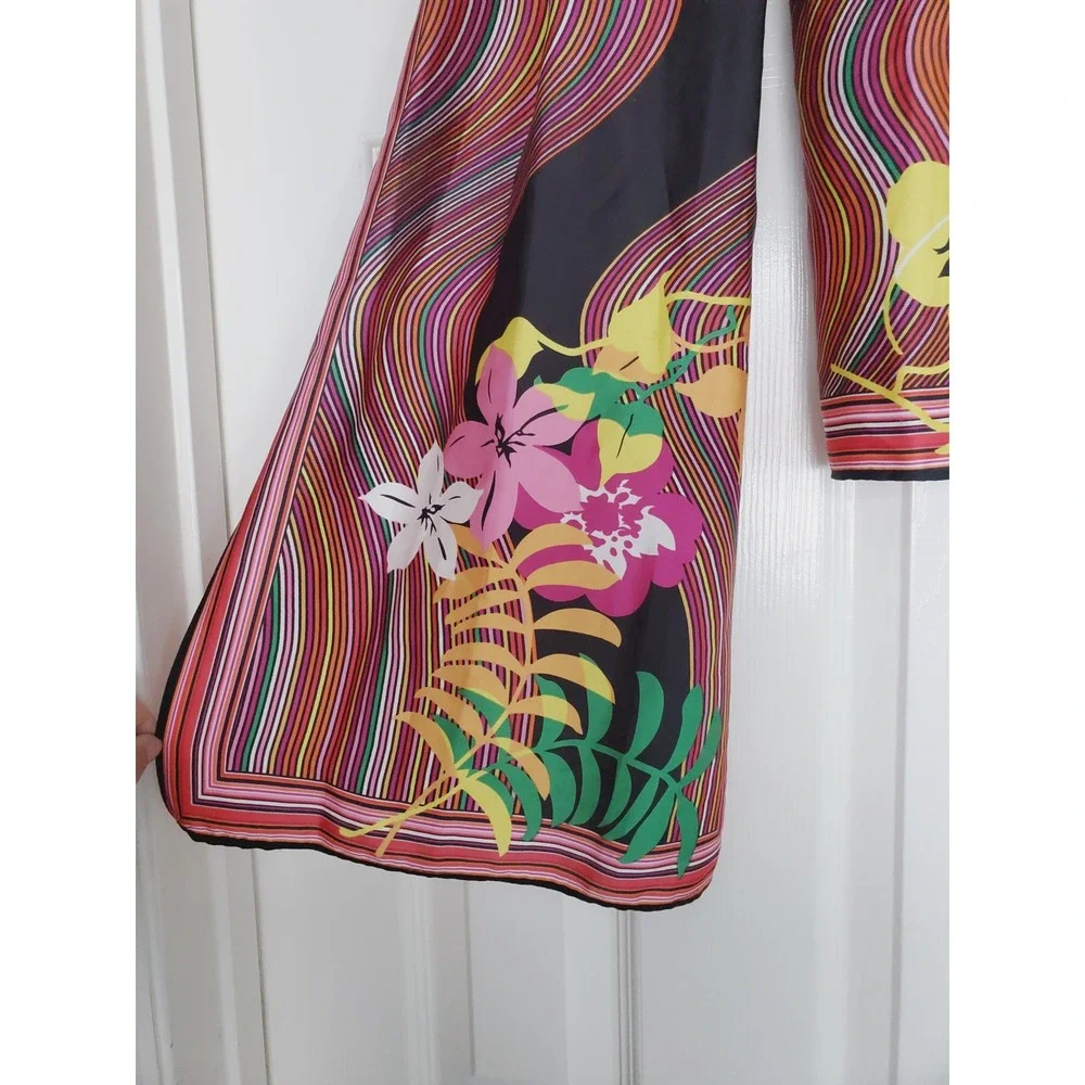 Scarf Multicolor Floral Psychedelic Stripe Retro‎ Lightweight OS